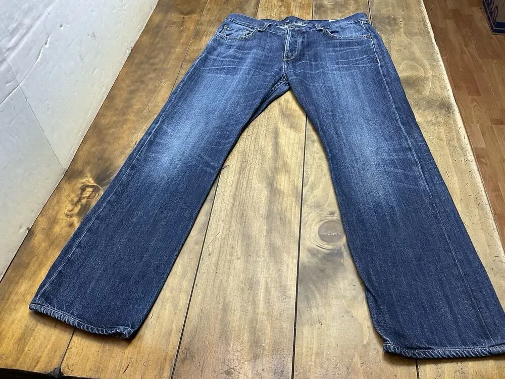 Rag & Bone RB15X Mens Jeans Size 34 Cotton Blue Slim Straight Tailored Workwear